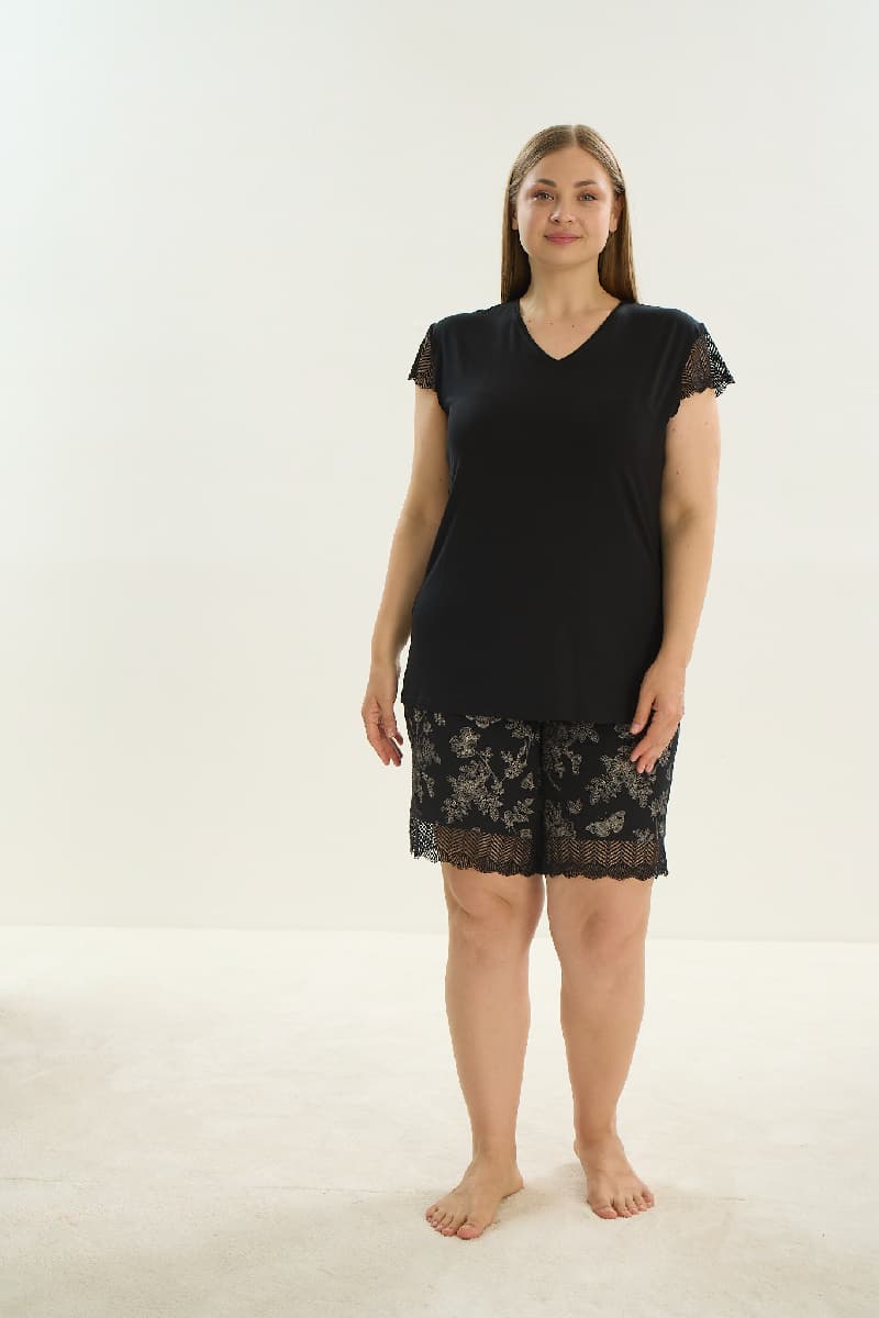 16149 BAYAN BATTAL BOY ŞORT TAKIM