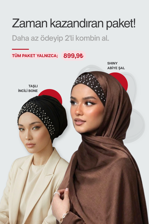 Shiny Abiye Şal & Taşlı İncili Bone