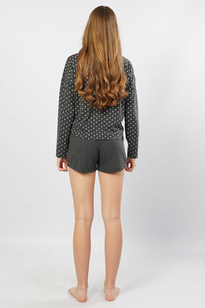 BAYAN P.SUPREM O YAKA DUSUK OMUZLU UZUN KOL ETEGI OVAL SORT TAKIM