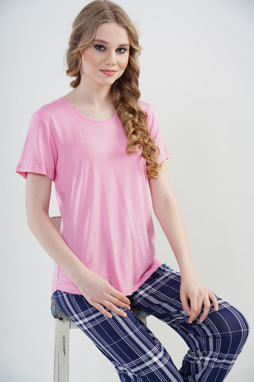 BAYAN LYC WORTEKS O YAKA KEP KOL ETEGI OVAL PIJAMA TAKIM