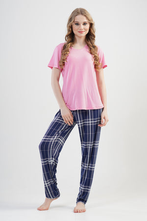 BAYAN LYC WORTEKS O YAKA KEP KOL ETEGI OVAL PIJAMA TAKIM