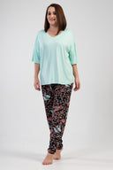 BAYAN LYC WORTEKS XXL V YAKA DUSUK OMUZLU KISA KOL PIJAMA TAKIM