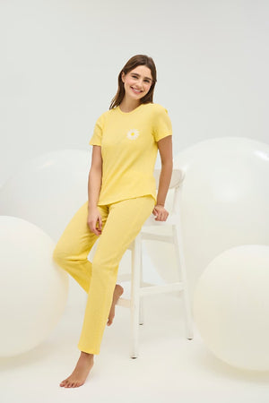 16792 KADIN NAKIŞLI PİJAMA TAKIM