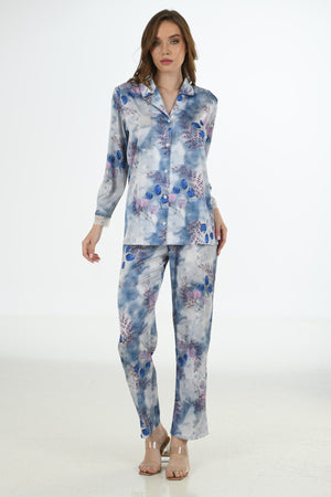 KADIN PİJAMA TK  SATEEN  %95 POLYESTER %5 ELASTANE