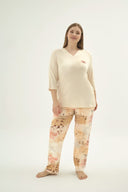 16897 KADIN BIG SIZE BASKILI PİJAMA TAKIM