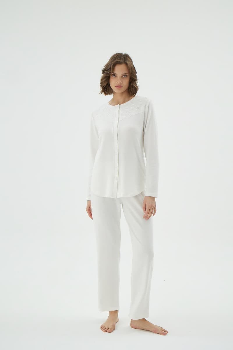 16925 KADIN DÜĞMELİ PİJAMA TAKIM