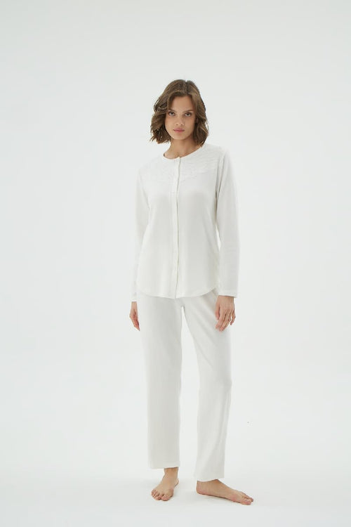 16925 KADIN DÜĞMELİ PİJAMA TAKIM