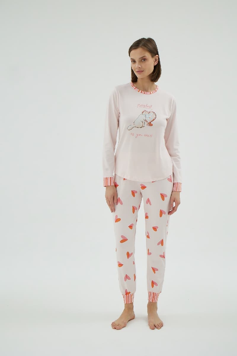 16978 KADIN BASKILI PİJAMA TAKIM