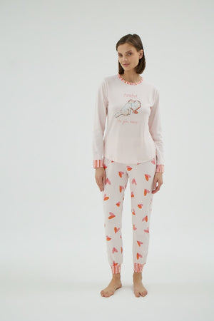 16978 KADIN BASKILI PİJAMA TAKIM