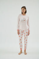 16978 KADIN BASKILI PİJAMA TAKIM