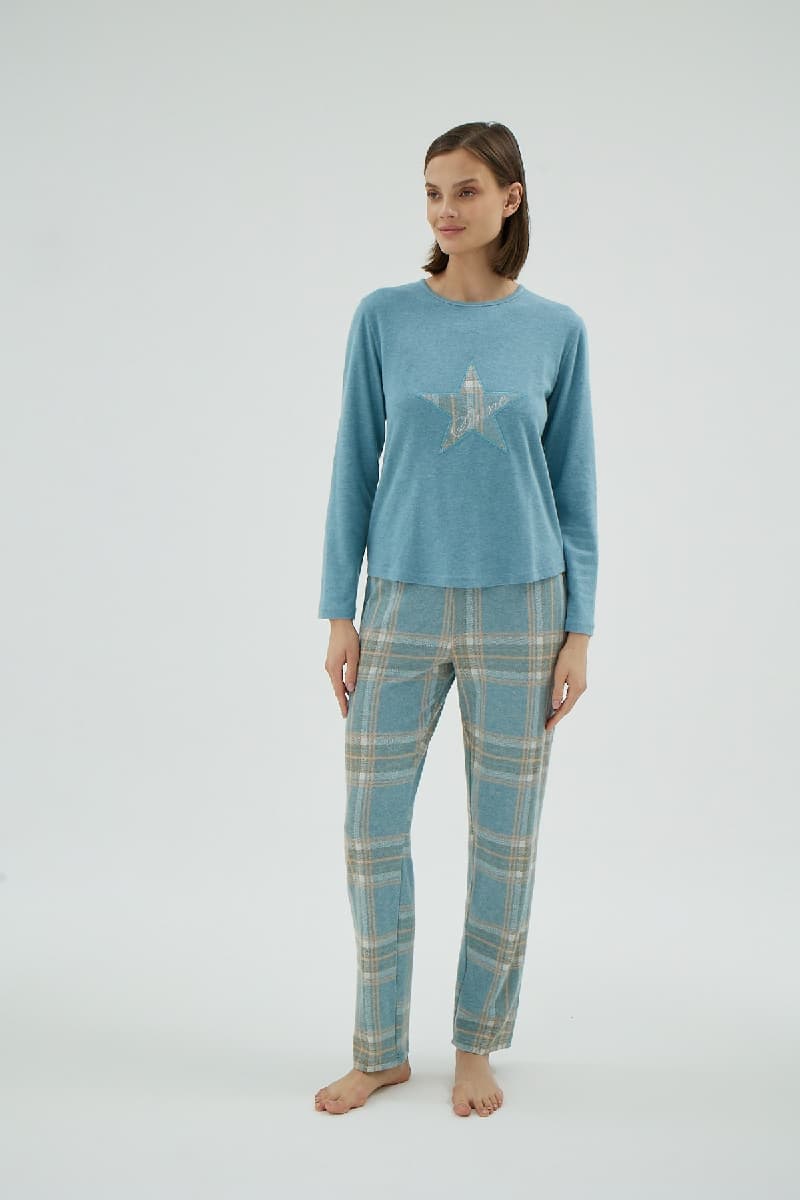 16991 KADIN NAKIŞLI PİJAMA TAKIM