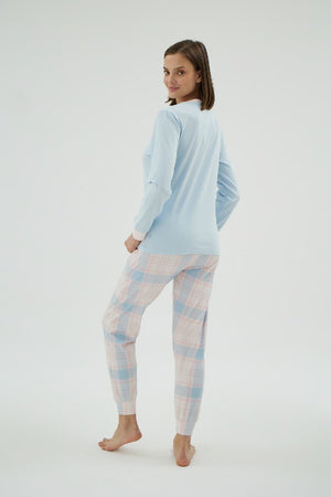 16994 KADIN BASKILI PİJAMA TAKIM