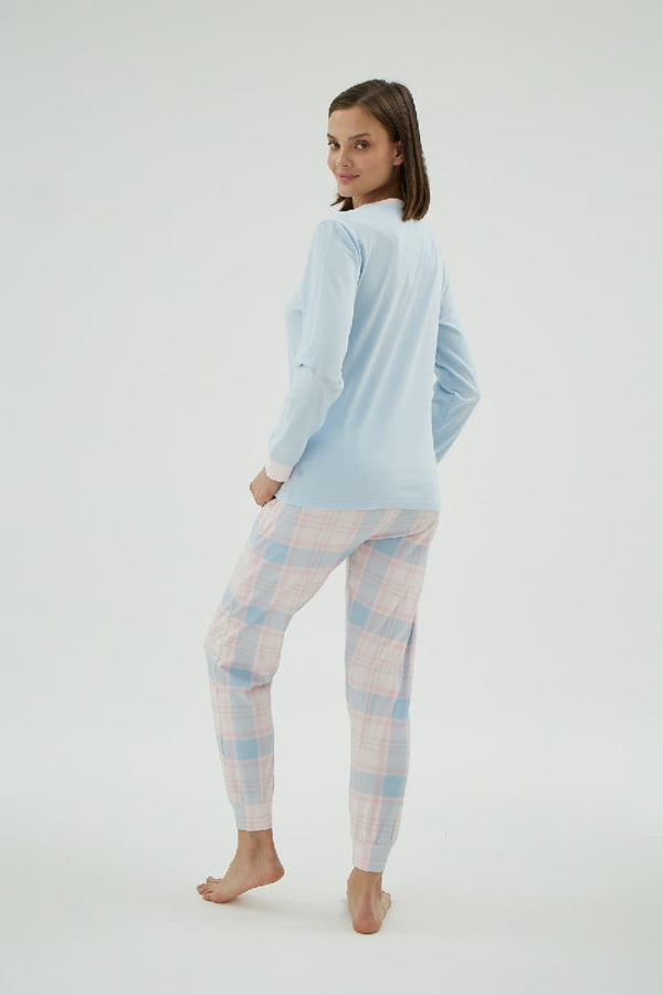 16994 KADIN BASKILI PİJAMA TAKIM