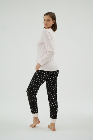 17008 KADIN BASKILI PİJAMA TAKIM