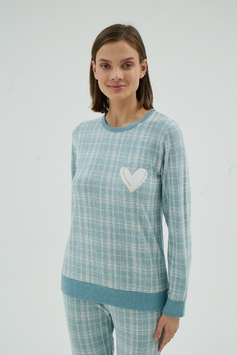 17010 KADIN NAKIŞLI PİJAMA TAKIM