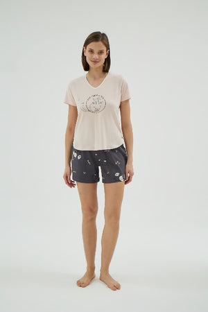 17069 KADIN BASKILI ŞORT TAKIM