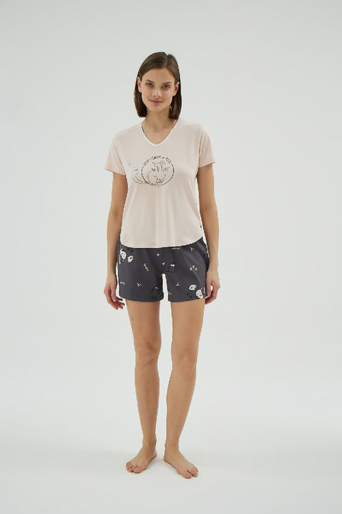 17069 KADIN BASKILI ŞORT TAKIM