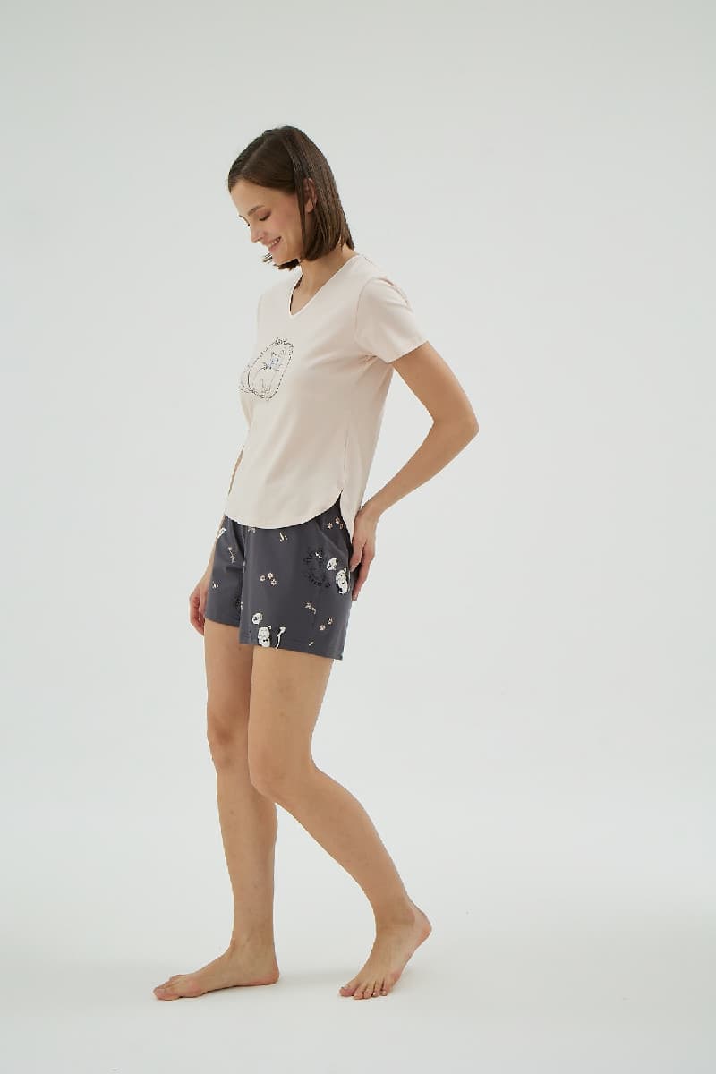 17069 KADIN BASKILI ŞORT TAKIM