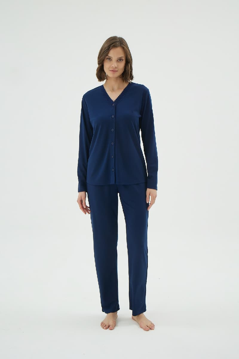 17129 KADIN DÜĞMELİ PİJAMA TAKIM