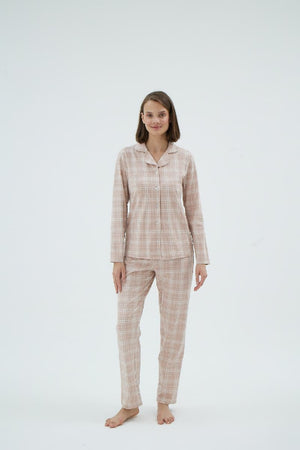 17143 KADIN DÜĞMELİ PİJAMA TAKIM