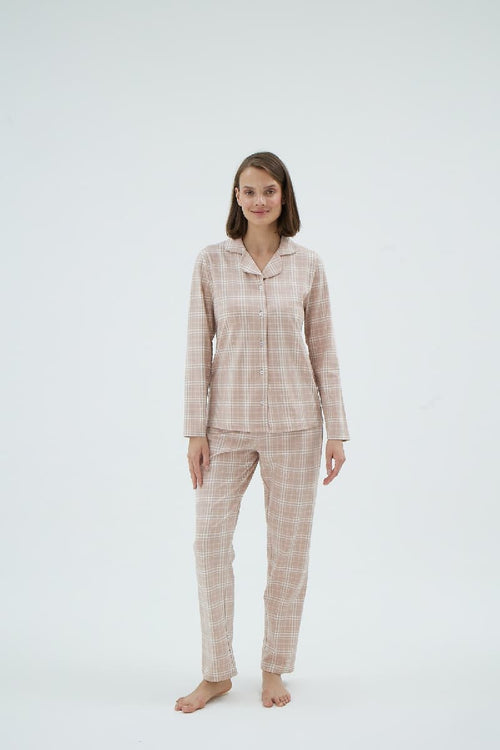 17143 KADIN DÜĞMELİ PİJAMA TAKIM