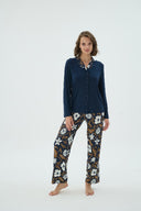 17291 KADIN DÜĞMELİ PİJAMA TAKIM