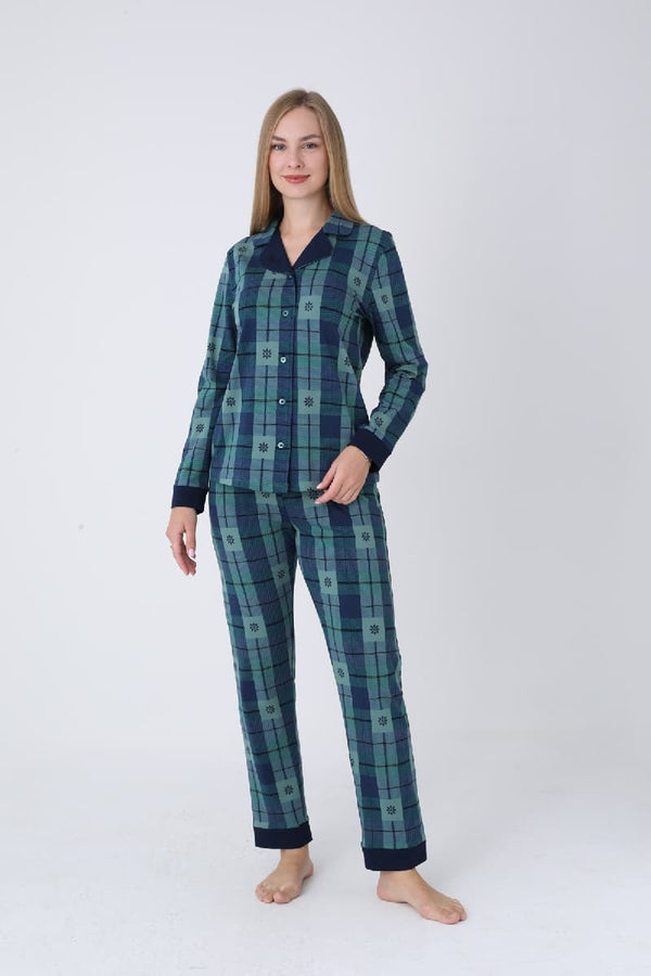 17362 KADIN DÜĞMELİ PİJAMA TAKIM