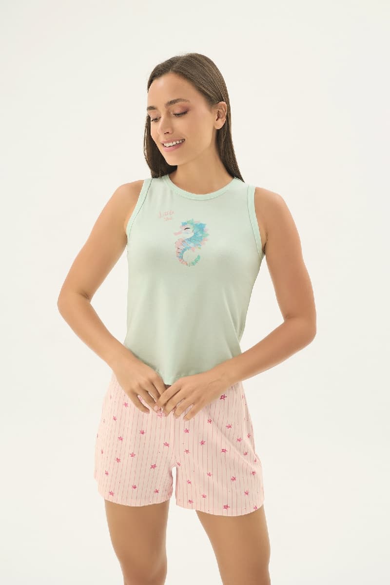 17541 KADIN BASKILI ŞORT TAKIM