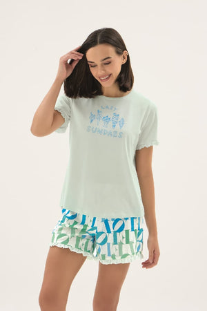 17551 KADIN BASKILI ŞORT TAKIM