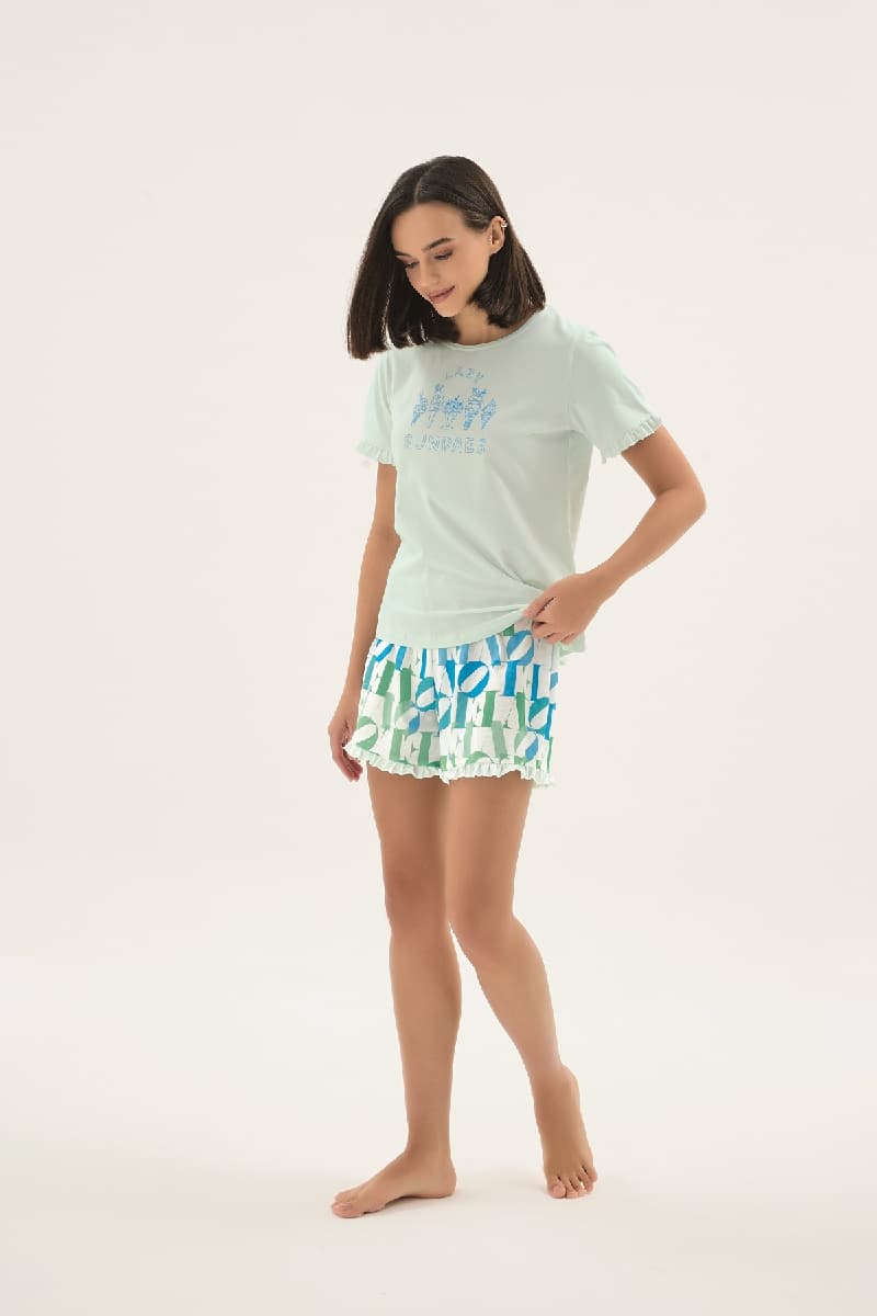 17551 KADIN BASKILI ŞORT TAKIM