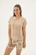 17583 KADIN DÜŞÜK OMUZLU ŞORT TAKIM