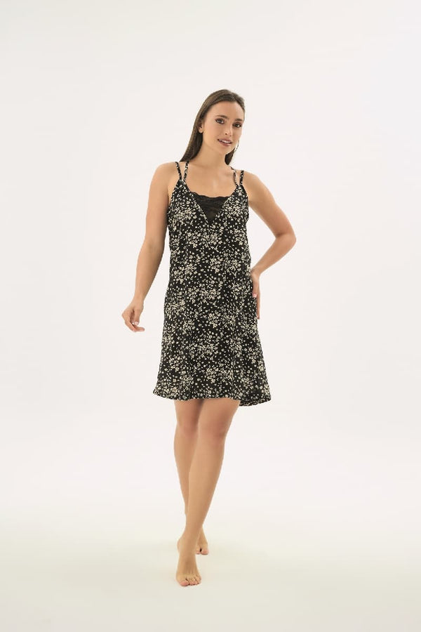 17618 KADIN İNCE ASKILI KISA GECELİK