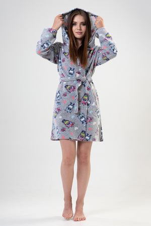 KADIN POLAR KAPSONLU CEPLI KISA SABAHLIK