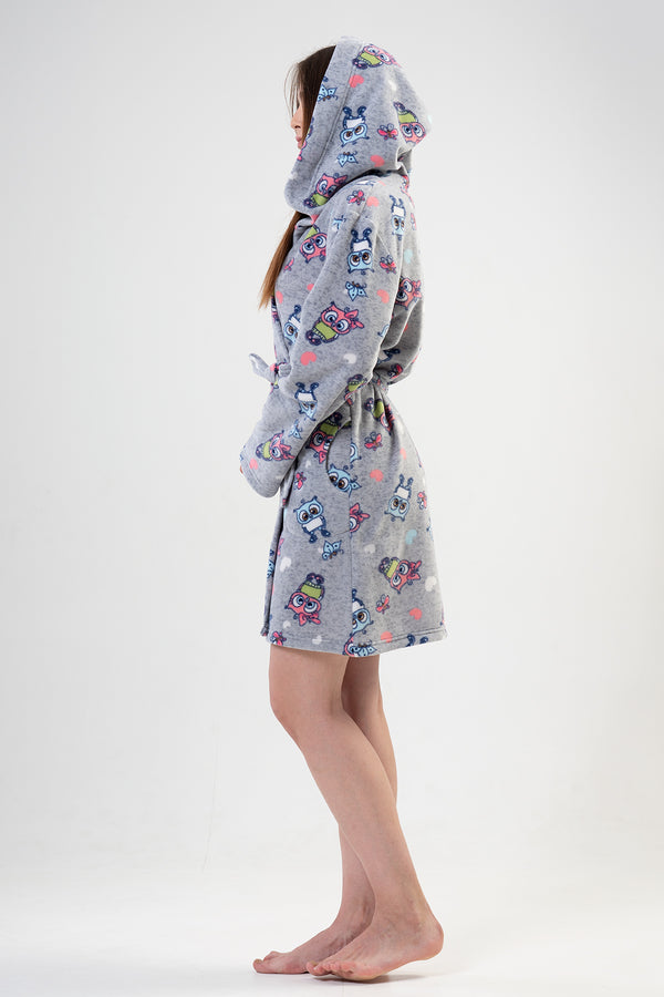 KADIN POLAR KAPSONLU CEPLI KISA SABAHLIK