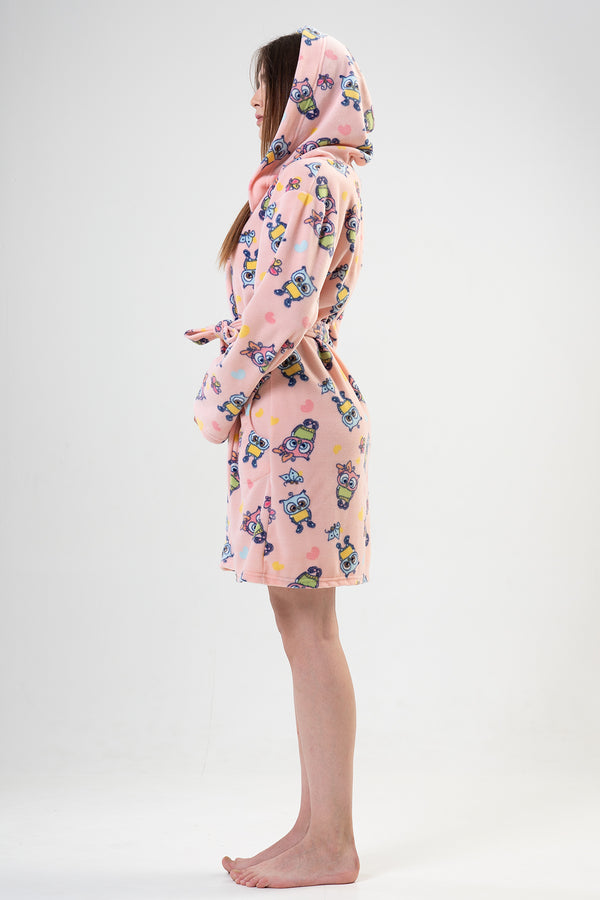 KADIN POLAR KAPSONLU CEPLI KISA SABAHLIK