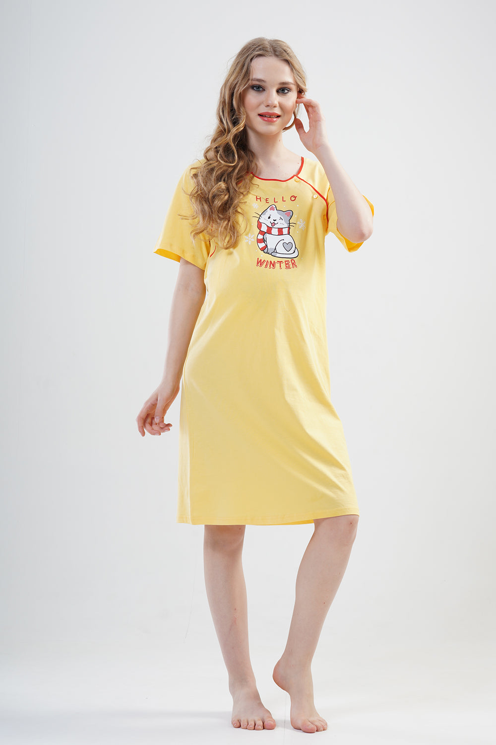 BAYAN P.SUPREM CIFT PATLI KISA KOL HAMILE TUNIK