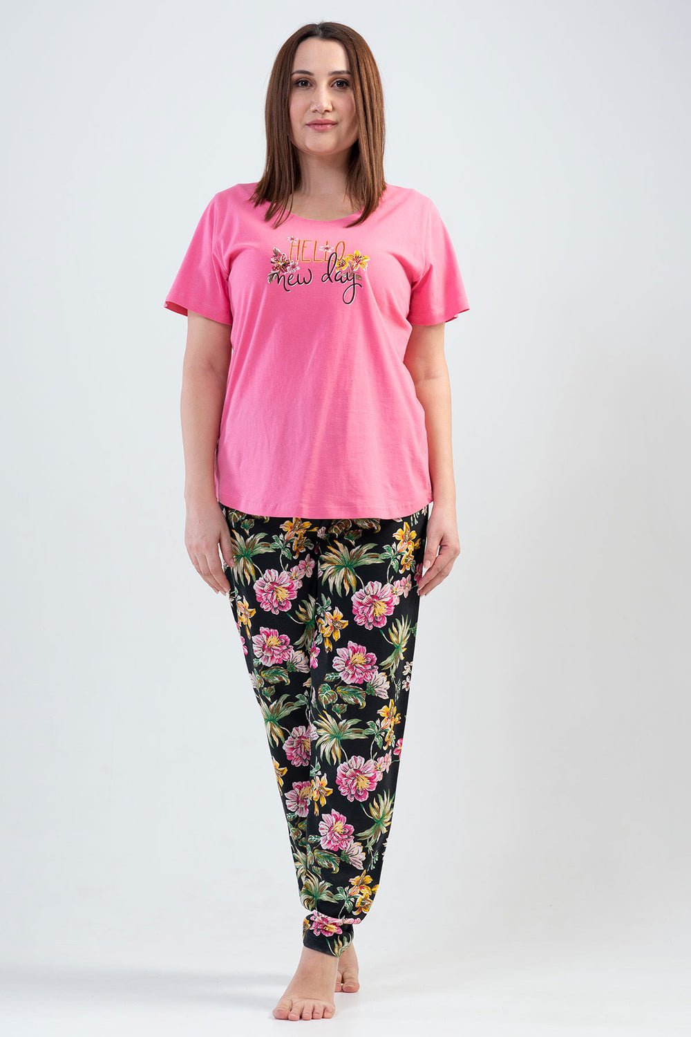 BAYAN P.SUPREM XXL O YAKA KISA KOL ETEGI OVAL PIJAMA TK