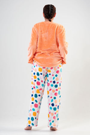 BAYAN SOFT XXL O YAKA UZUN KOL ETEGI OVAL CEPLI PIJAMA TAKIM