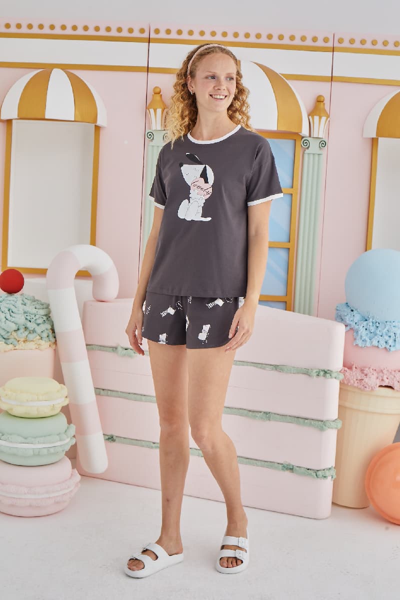 15761 BAYAN BASKILI ŞORT TAKIM