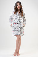 KADIN POLAR KAPSONLU CEPLI KISA SABAHLIK