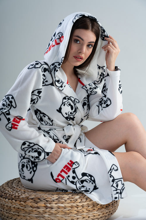 BAYAN POLAR KAPSONLU CEPLI KISA SABAHLIK