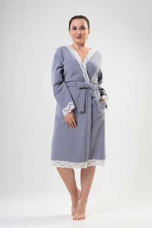 KADIN POLAR XXL UZUN KOL DANTELLI UZUN CEPLI SABAHLIK