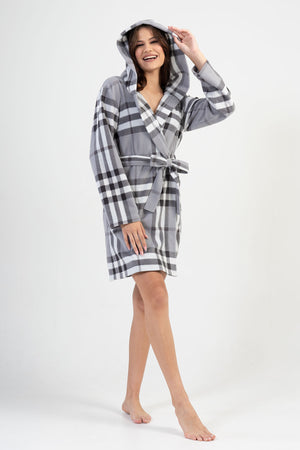 KADIN POLAR KAPSONLU CEPLI KISA SABAHLIK