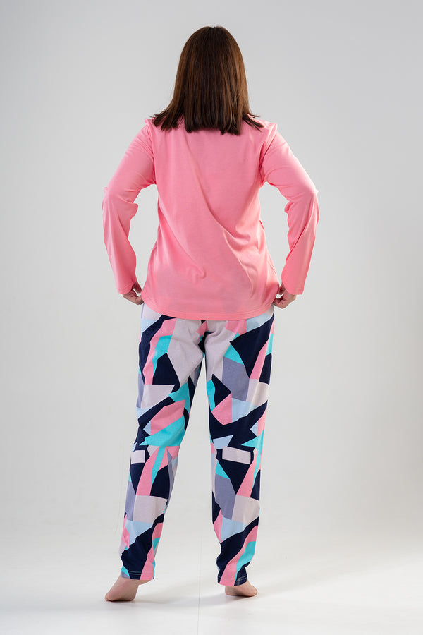 KADIN P.SUPREM XXL O YAKA UZUN KOL ETEGI OVAL CEPLI PIJAMA TAKIM