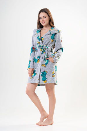 KADIN POLAR KAPSONLU CEPLI KISA SABAHLIK