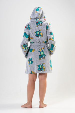 KADIN POLAR XXL KAPSONLU CEPLI KISA SABAHLIK