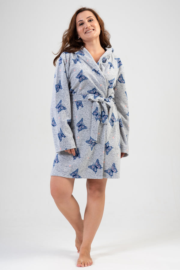 KADIN POLAR XXL KAPSONLU CEPLI KISA SABAHLIK