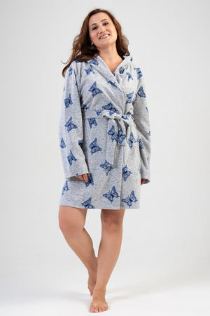 KADIN POLAR XXL KAPSONLU CEPLI KISA SABAHLIK