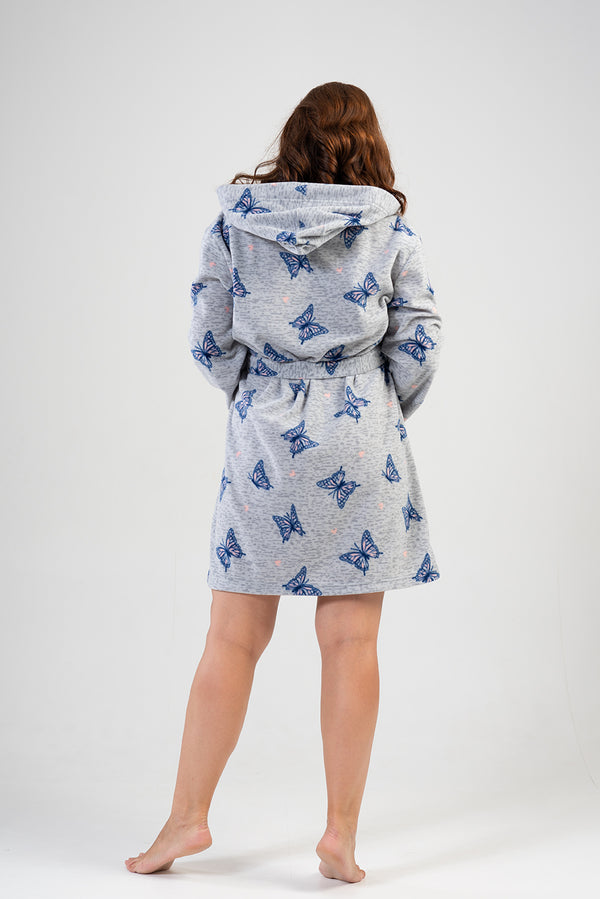 KADIN POLAR XXL KAPSONLU CEPLI KISA SABAHLIK