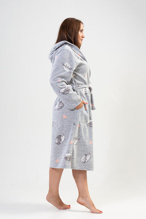 KADIN POLAR XXL KAPSONLU UZUN KOL UZUN SABAHLIK